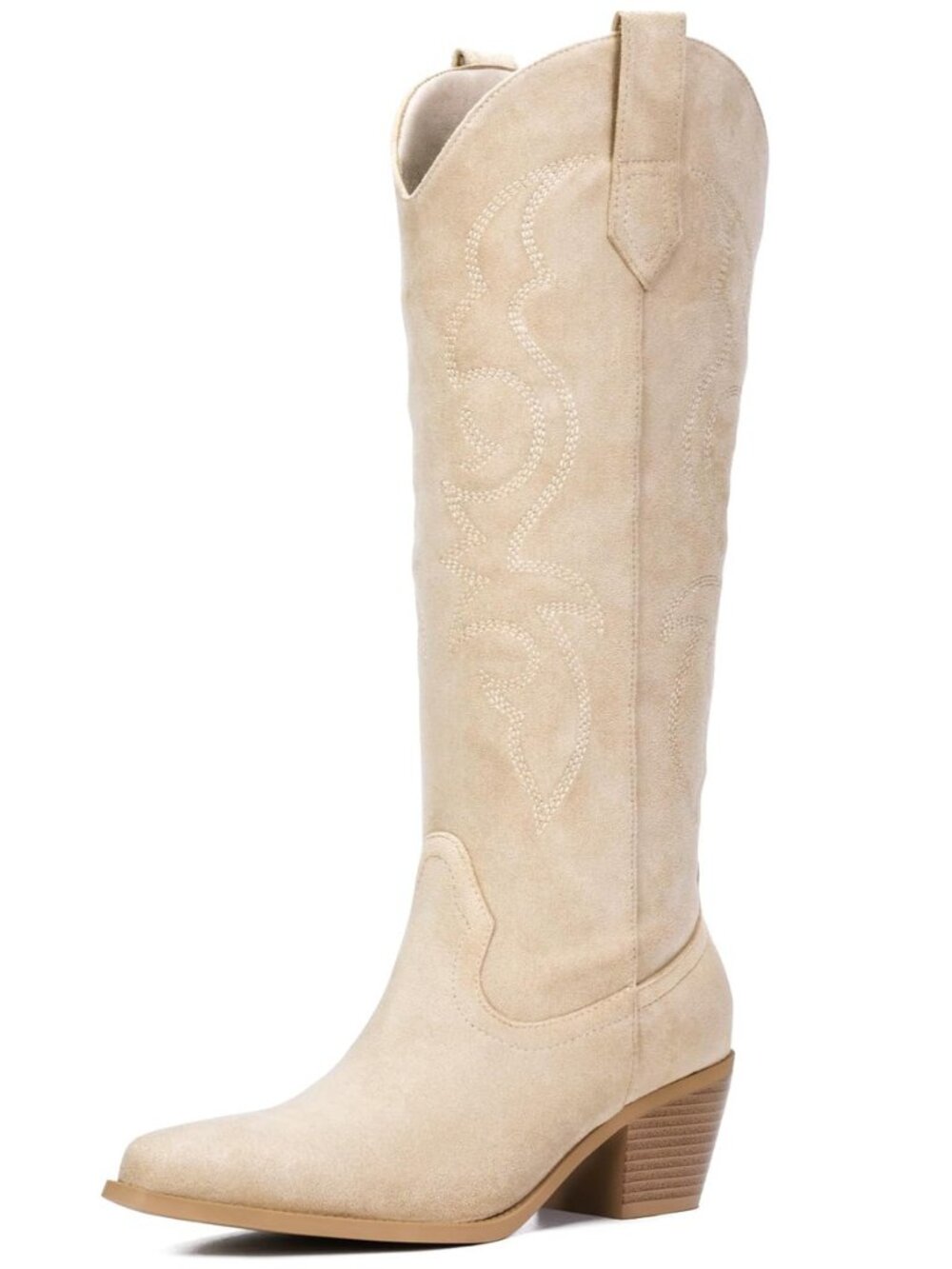 White Cowboy Boots for Women - Wide Calf Rhinestone Cowgirl Boots, Women Knee
